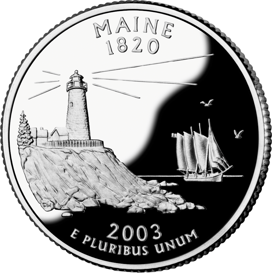 Maine state quarter reverse